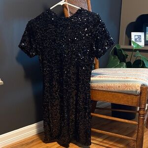Simons Black Sequin Mini Dress